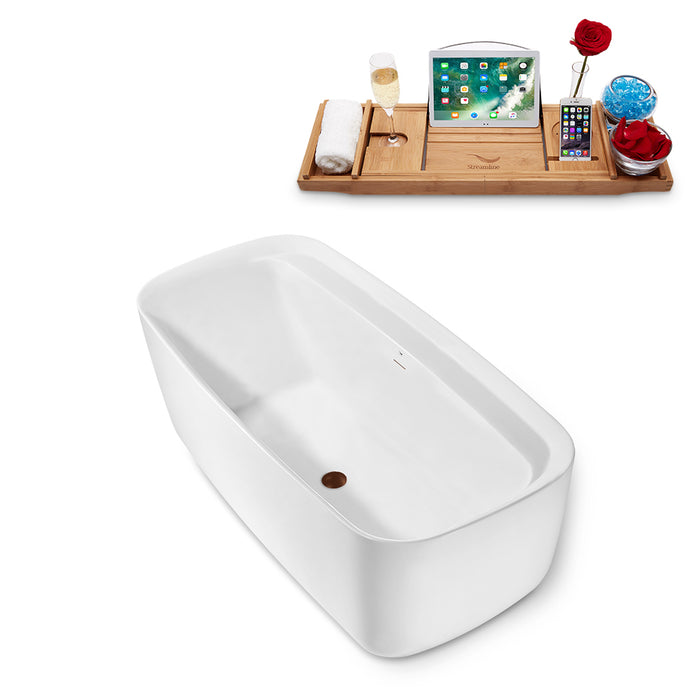 67" Streamline N1701ROB Freestanding Tub and Tray With Internal Drain