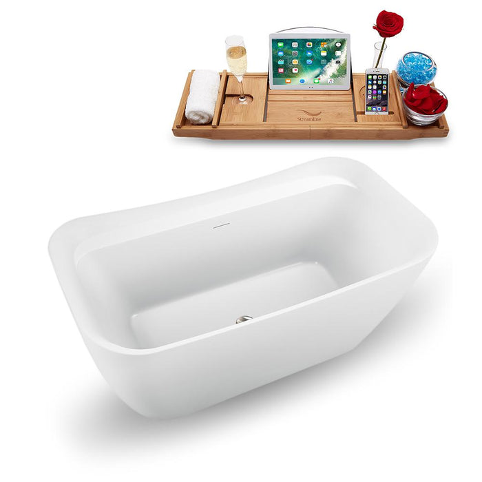 59" Streamline N1720BNK Freestanding Tub and Tray with Internal Drain
