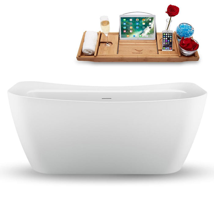 59" Streamline N1720ROB Freestanding Tub and Tray with Internal Drain