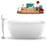 59" Streamline N1720WH-140 Freestanding Tub and Tray with Internal Drain
