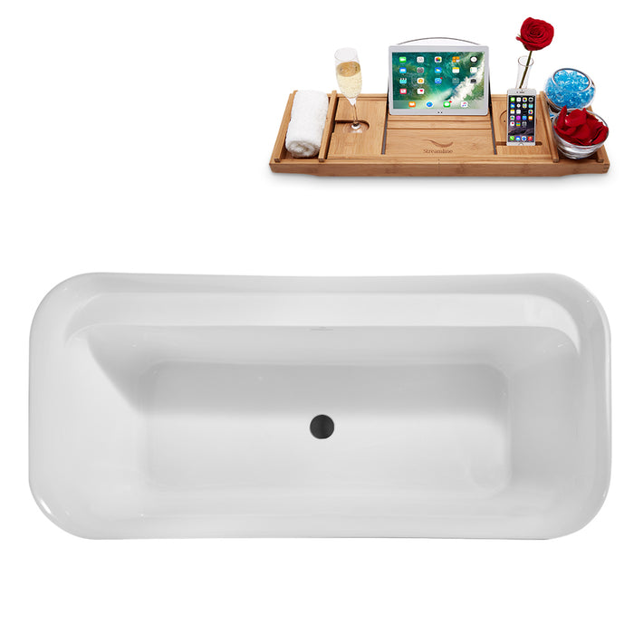 67" Streamline N1721BL Freestanding Tub and Tray With Internal Drain