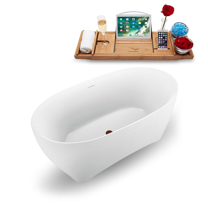 59" Streamline N1740ROB Freestanding Tub and Tray with Internal Drain