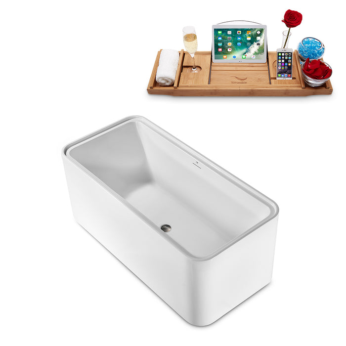 59" Streamline N2002BNK Freestanding Tub and Tray With Internal Drain