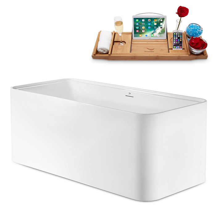 59" Streamline N2002CH Freestanding Tub and Tray With Internal Drain