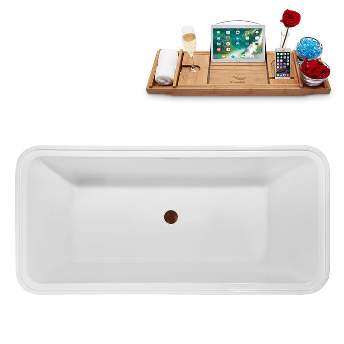 59" Streamline N2002ROB Freestanding Tub and Tray With Internal Drain