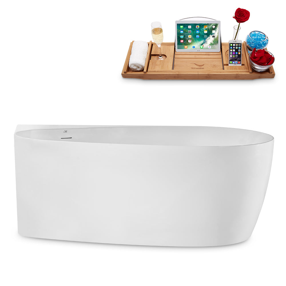 59" Streamline N2080ROB Freestanding Tub and Tray With Internal Drain