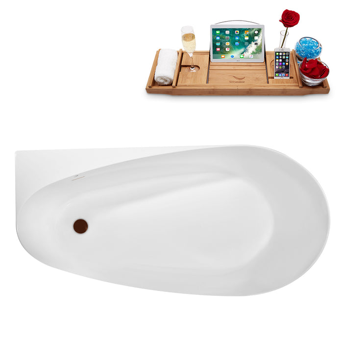 59" Streamline N2080ROB Freestanding Tub and Tray With Internal Drain