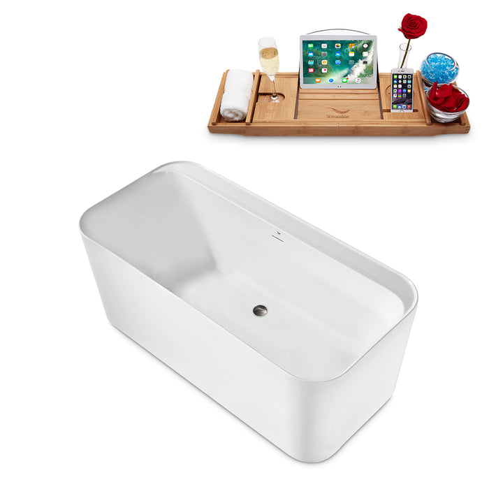 59" Streamline N2100BNK Freestanding Tub and Tray With Internal Drain