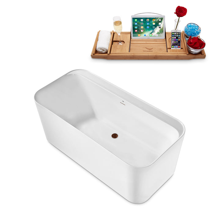 59" Streamline N2100ROB Freestanding Tub and Tray With Internal Drain