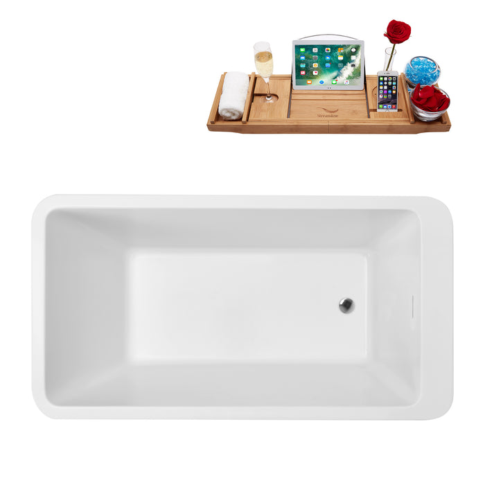 60'' Streamline N250CH Freestanding Tub and Tray With Internal Drain