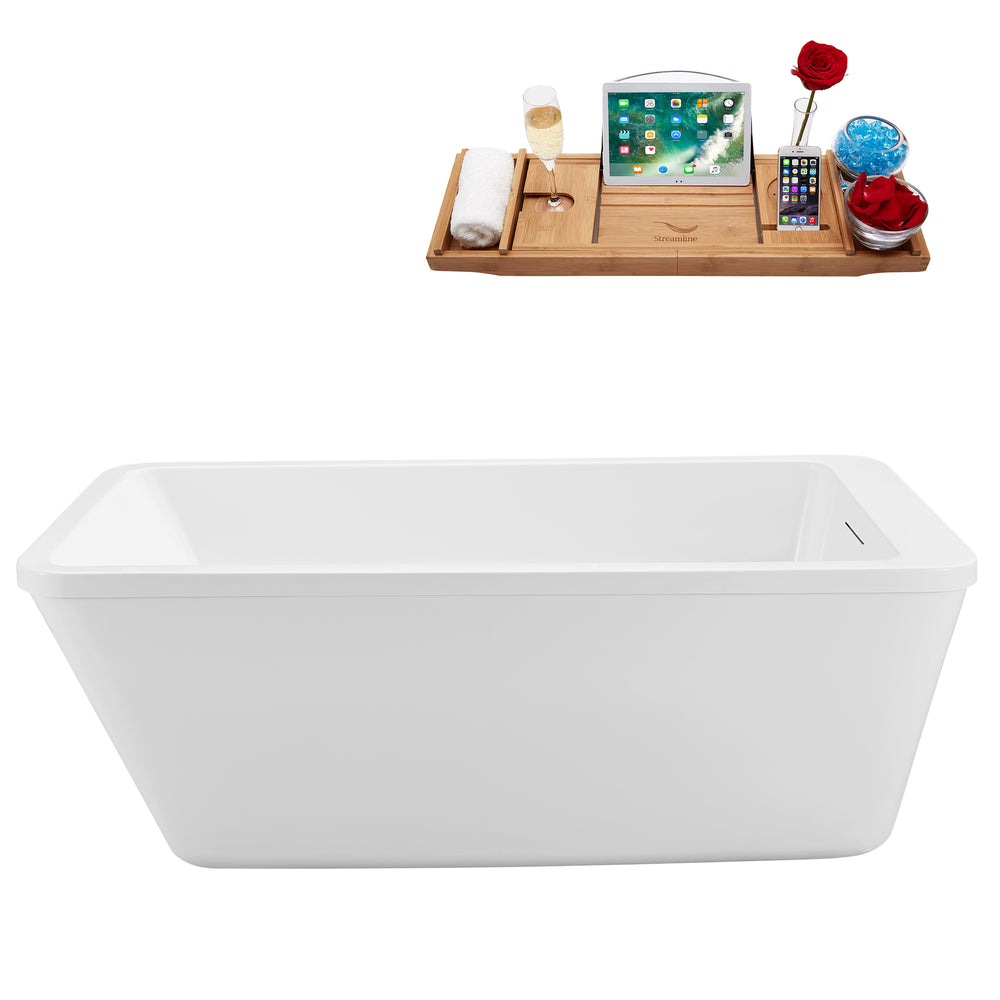 60'' Streamline N250ORB Freestanding Tub and Tray With Internal Drain Image
