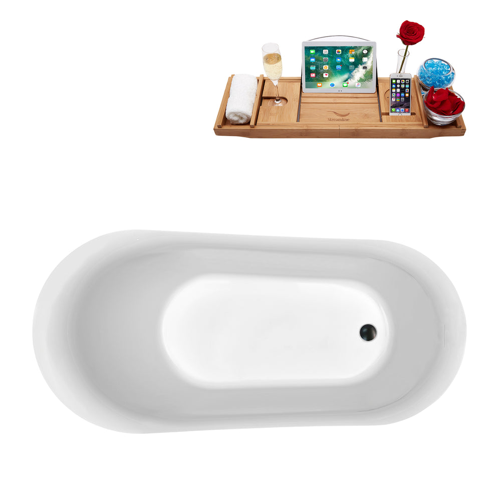 59'' Streamline N290BL Freestanding Tub and Tray with Internal Drain Image