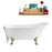 67" Streamline N340BNK-CH Soaking Clawfoot Tub and Tray With External Drain