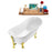 67" Streamline N340GLD-GLD Soaking Clawfoot Tub and Tray With External Drain