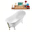 67" Streamline N340WH-BNK Soaking Clawfoot Tub and Tray With External Drain