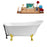 59" Streamline N341GLD-BL Soaking Clawfoot Tub and Tray With External Drain