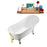 63" Streamline N342BNK-GLD Soaking Clawfoot Tub and Tray With External Drain