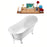 63" Streamline N342WH-WH Soaking Clawfoot Tub and Tray With External Drain
