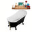 59" Streamline N344BL-BNK Clawfoot Tub and Tray With External Drain