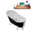 67" Streamline N345WH-CH Clawfoot Tub and Tray With External Drain
