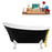 67" Streamline N345WH-GLD Clawfoot Tub and Tray With External Drain
