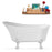 55" Streamline N346WH-IN-WH Clawfoot Tub and Tray With Internal Drain
