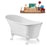 55" Streamline N346WH-IN-WH Clawfoot Tub and Tray With Internal Drain