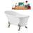 59" Streamline N347BNK-IN-WH Clawfoot Tub and Tray With Internal Drain