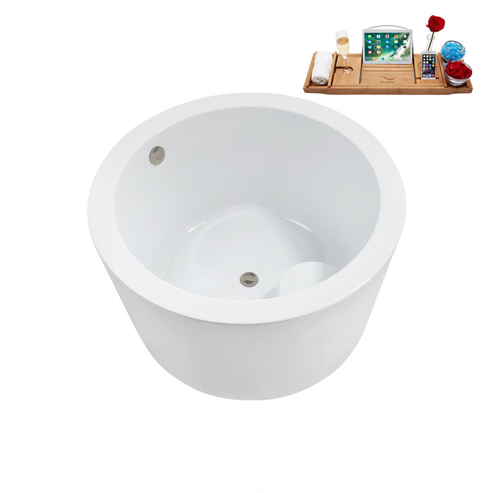 41" Streamline N3760BNK Soaking Freestanding Tub and Tray With Internal Drain