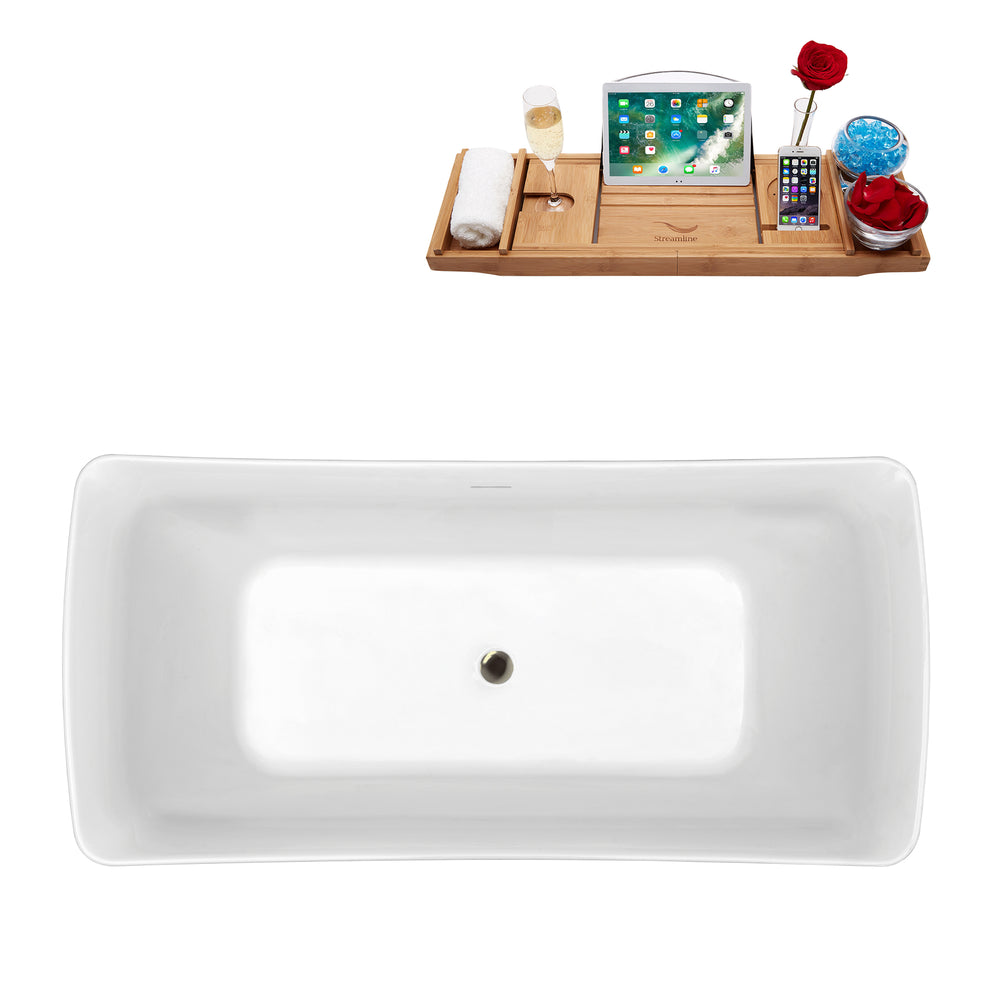 62'' Streamline N550BNK Freestanding Tub and Tray With Internal Drain Image