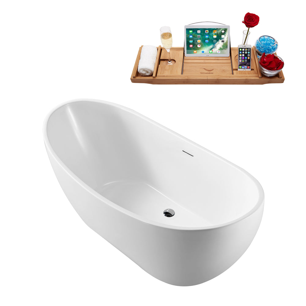 62'' Streamline N590CH Freestanding Tub and Tray With Internal Drain Image