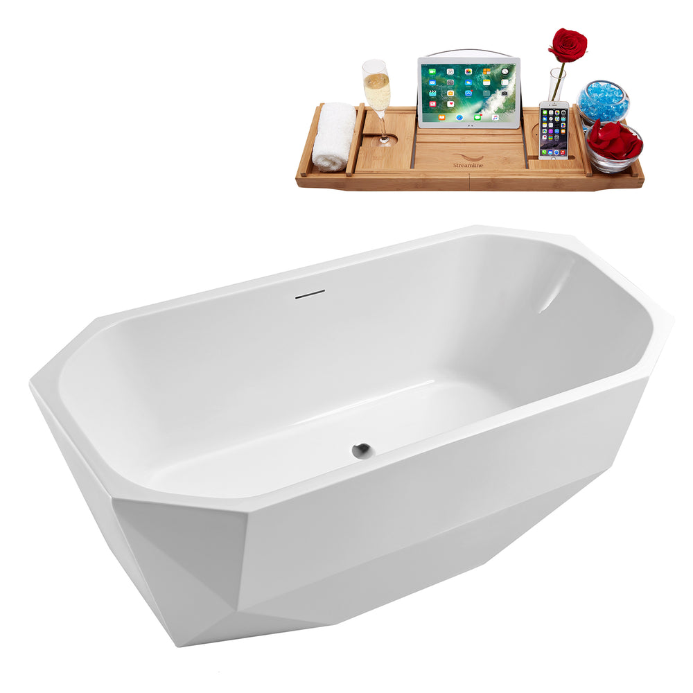 63'' Streamline N630CH Freestanding Tub and Tray With Internal Drain Image