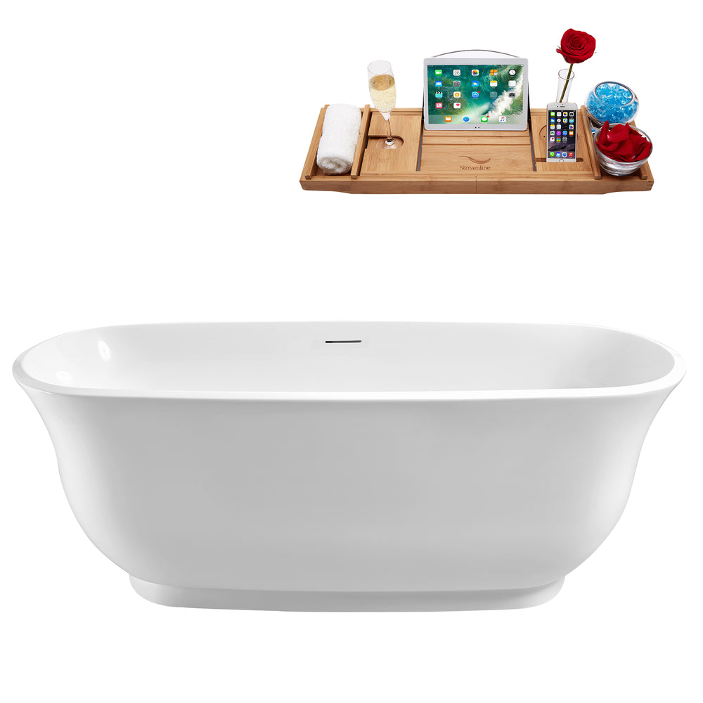 59'' Streamline N670CH Freestanding Tub and Tray With Internal Drain Image