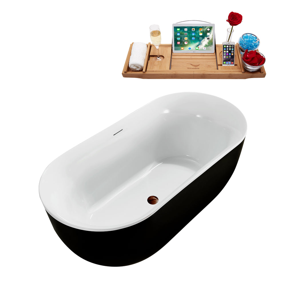 59'' Streamline N811ORB Freestanding Tub and Tray With Internal Drain Image