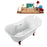 68" Streamline N901ORB-GLD Clawfoot Tub and Tray With External Drain