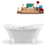 68" Streamline N901WH-CH Clawfoot Tub and Tray With External Drain