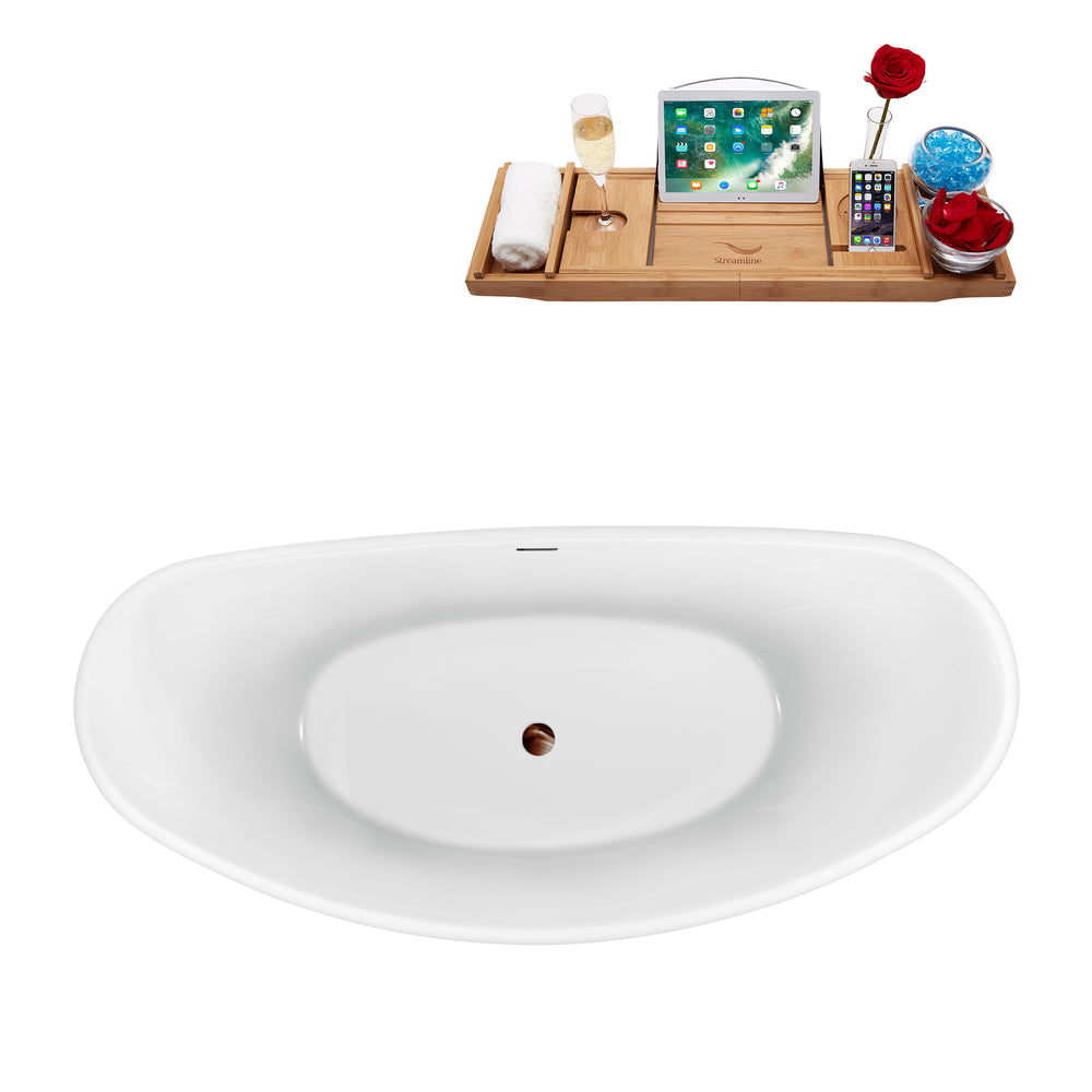 63'' Streamline N951ORB Freestanding Tub and Tray With Internal Drain Image