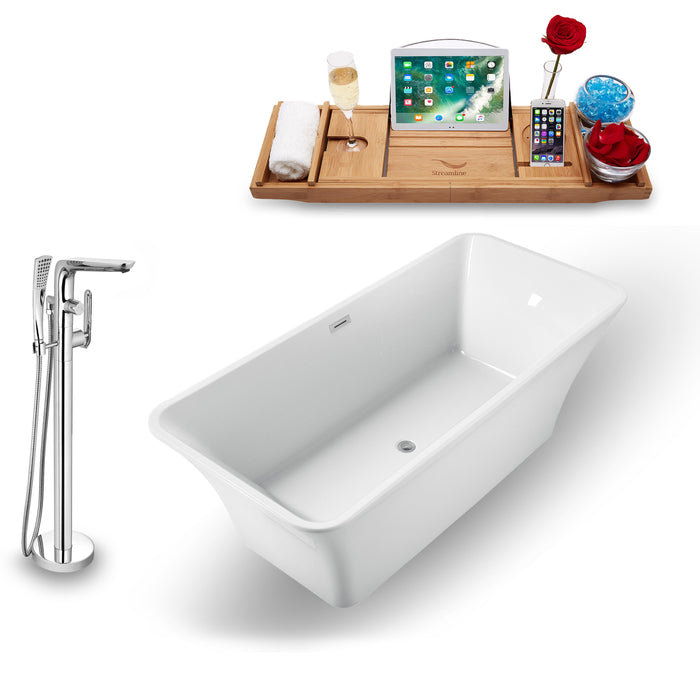 Tub, Faucet and Tray Set Streamline 71" Freestanding NH1000-120