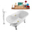 Tub, Faucet and Tray Set Streamline 60" Clawfoot NH100CH-GLD-140