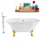 Tub, Faucet and Tray Set Streamline 60" Clawfoot NH100GLD-CH-140