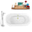 Tub, Faucet and Tray Set Streamline 59" Clawfoot NH1120BL-GLD-100