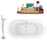 Tub, Faucet and Tray Set Streamline 59" Clawfoot NH1120GLD-CH-140