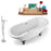 Tub, Faucet and Tray Set Streamline 67" Clawfoot NH1121BL-CH-140