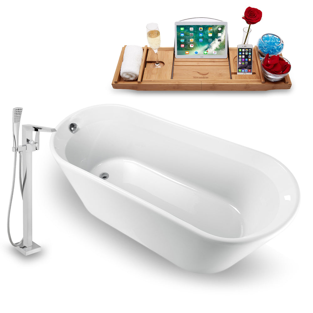 Tub, Faucet and Tray Set Streamline 65  Freestanding NH1521-100 Image