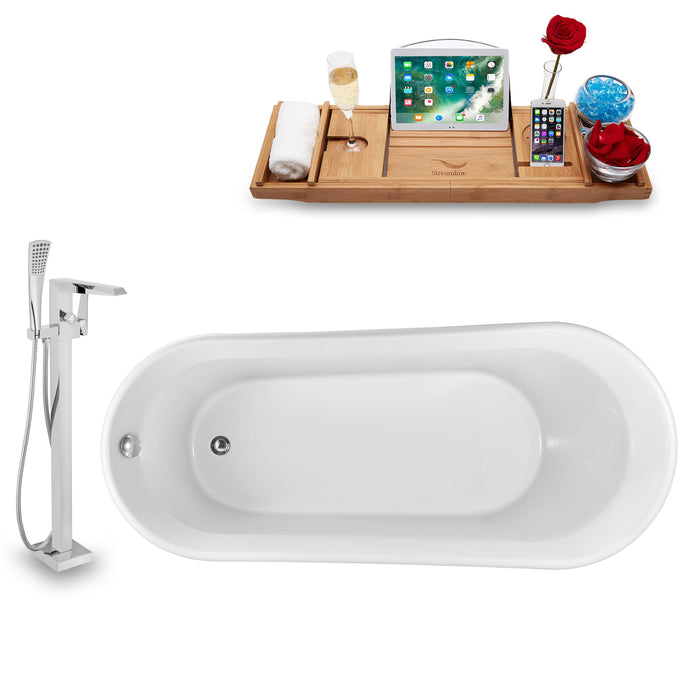 Tub, Faucet and Tray Set Streamline 65  Freestanding NH1521-100