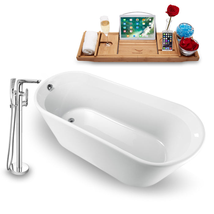 Tub, Faucet and Tray Set Streamline 65  Freestanding NH1521-120