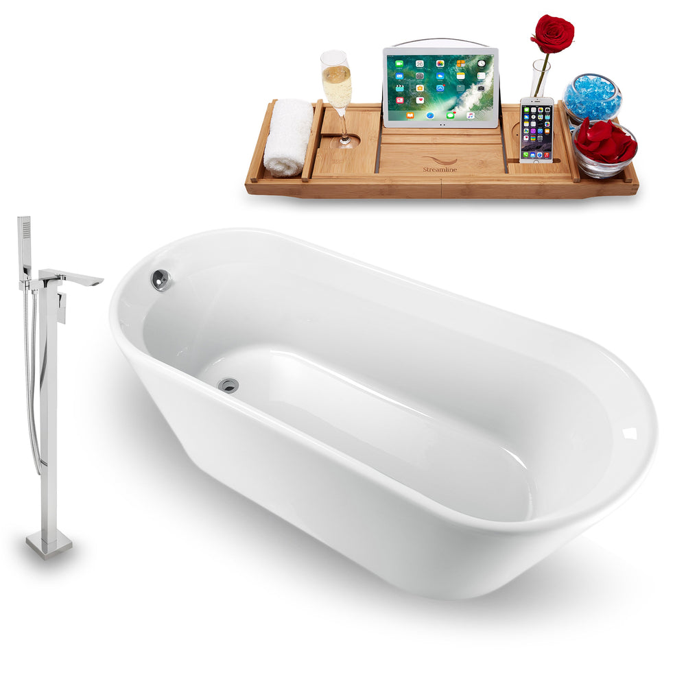 Tub, Faucet and Tray Set Streamline 65  Freestanding NH1521-140 Image