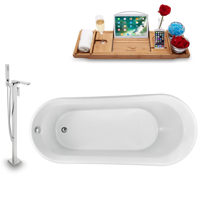 Tub, Faucet and Tray Set Streamline 65  Freestanding NH1521-140