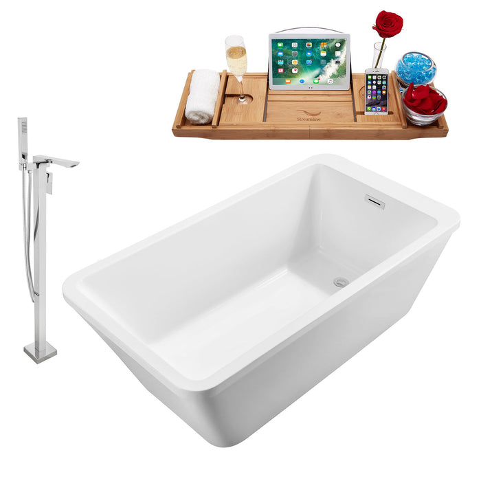 Tub, Faucet and Tray Set Streamline 60" Freestanding NH240-140