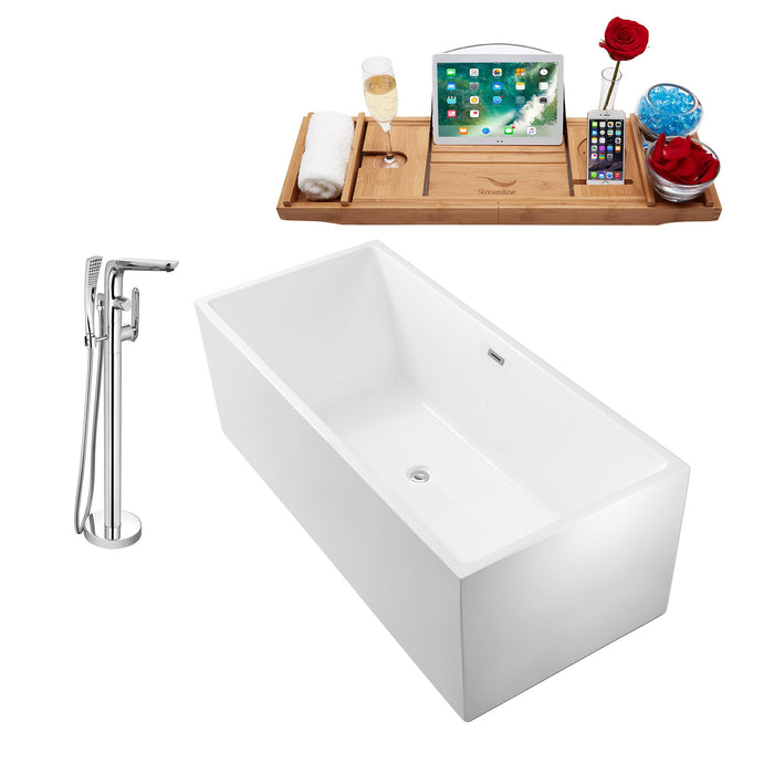 Tub, Faucet and Tray Set Streamline 66" Freestanding NH260-120